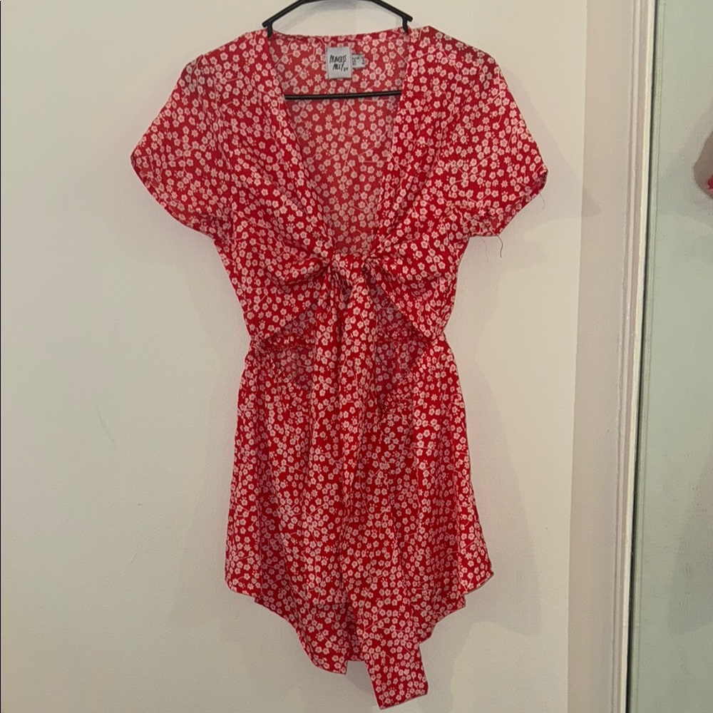 Princess Polly Red Floral Romper